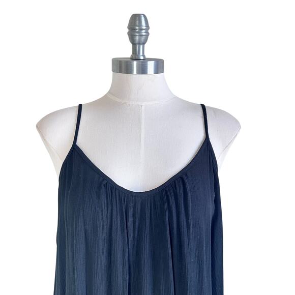 Elan Cover-Up Sleeveless Semi Sheer Cami Mini Slip Dress in Black - Picture 7 of 11